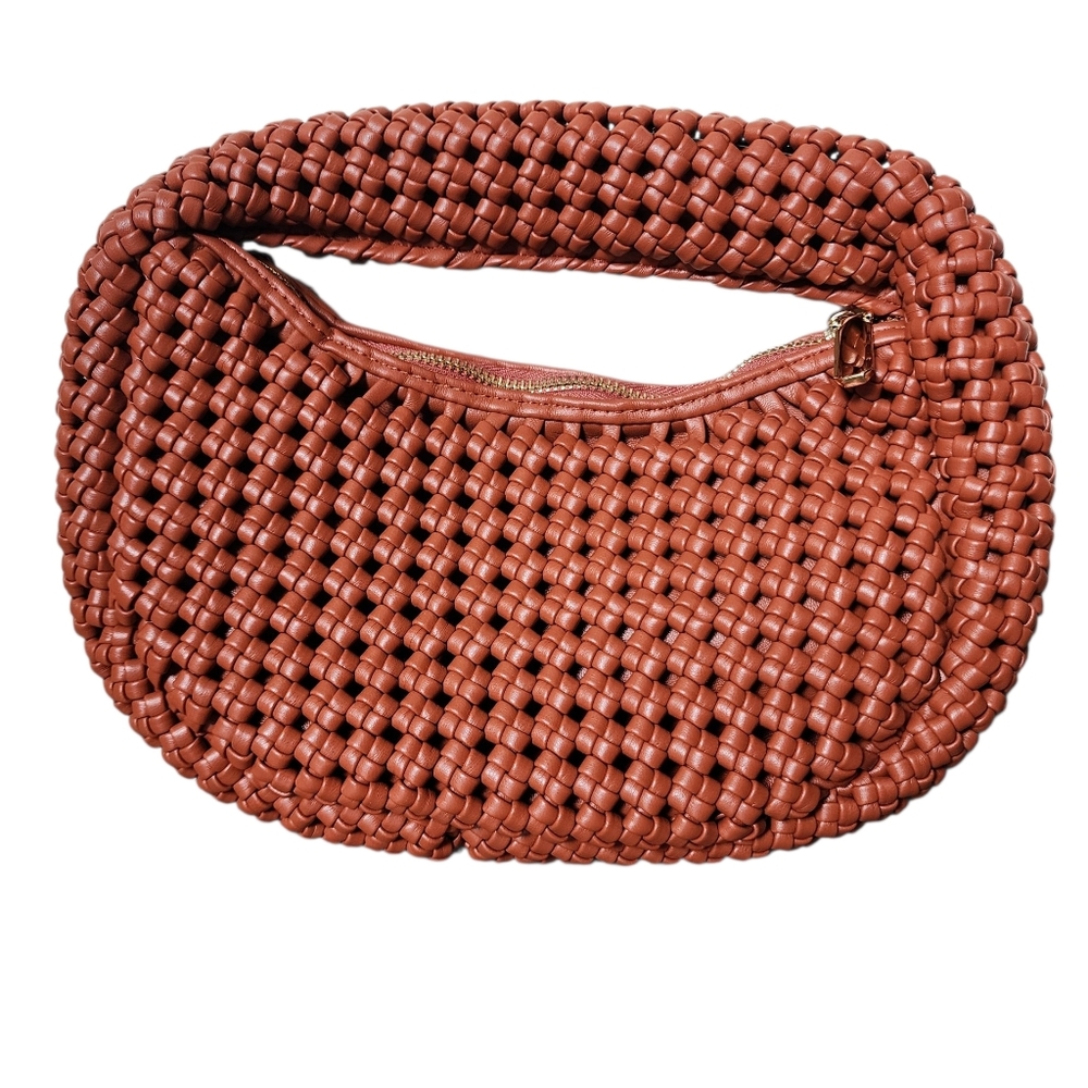 SINCERELY JULES orange woven handbag